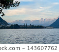 Zell am see town and lake with mountains 143607762