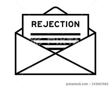 Envelope and letter sign with word rejection as the headline Envelope and letter sign with word rejection as the headline 143607882
