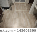 Floors in the bathrooms and kitchens of houses with underfloor inspection hatches 143608399