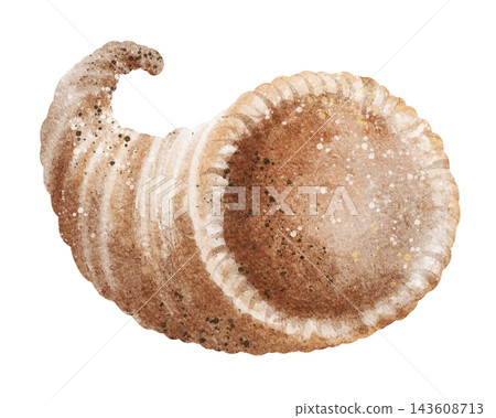 Empty Cornucopia Watercolor Illustration Empty Cornucopia Watercolor Illustration 143608713