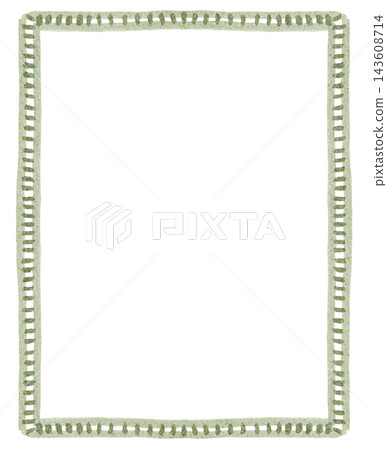 Minimalist Handdrawn Rectangular Zigzag Frame Illustration 143608714