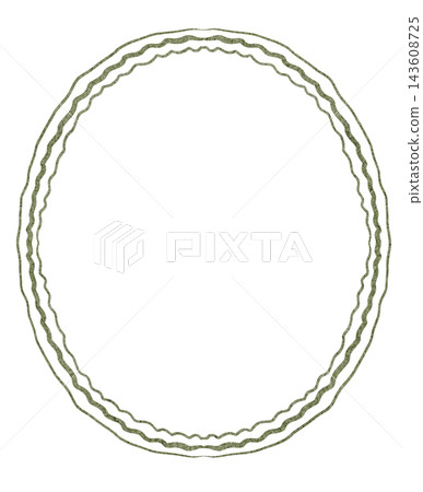 Minimalist Hand drawn Oval Zigzag Frame Illustration Minimalist Hand drawn Oval Zigzag Frame Illustration 143608725