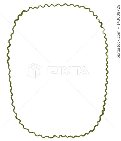 Minimalist Hand drawn Oval Zigzag Frame Illustration Minimalist Hand drawn Oval Zigzag Frame Illustration 143608728