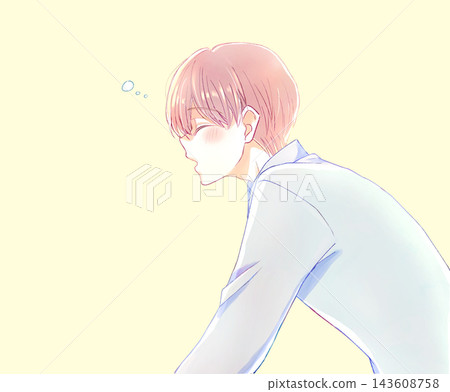A man in pajamas dozing off A man in pajamas dozing off 143608758