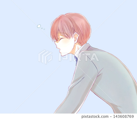 一個穿西裝的男人打瞌睡 143608769
