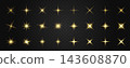 Golden Flare and Light Vector Effect Set 143608870