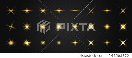 金色光暈和光線向量特效套裝 金色光暈和光線向量特效套裝 143608870