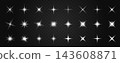 Silver Flare and Light Vector Effect Set: Sparkle and Light Effects 143608871