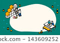 Illustration material for Children's NISA. An image of parents and children building assets together and talking about their future finances. 143609252