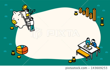 An illustration of a children's NISA account and educational funds. An image background material for parents and children to start building assets together and saving money. An illustration of a children's NISA account and educational funds. An image background material for parents and children to start building assets together and saving money. 143609253