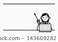 A student explaining using a laptop and a pointer. (Illustration for copy space in seminars and presentations) 143609282