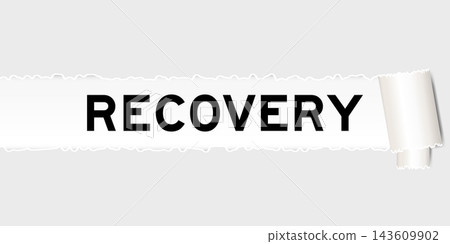 Ripped gray paper background that have word recovery under torn part Ripped gray paper background that have word recovery under torn part 143609902