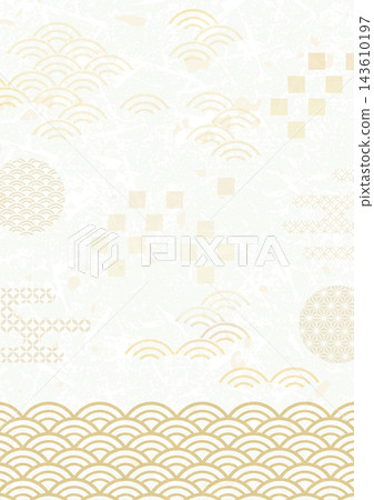 Beautiful Japanese pattern illustration background material Beautiful Japanese pattern illustration background material 143610197