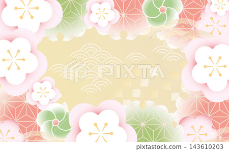 Beautiful Japanese pattern illustration background material Beautiful Japanese pattern illustration background material 143610203