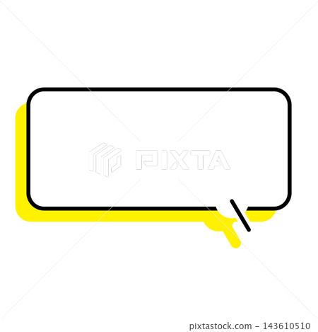 Simple rounded rectangular speech bubble illustration on a white background Simple rounded rectangular speech bubble illustration on a white background 143610510