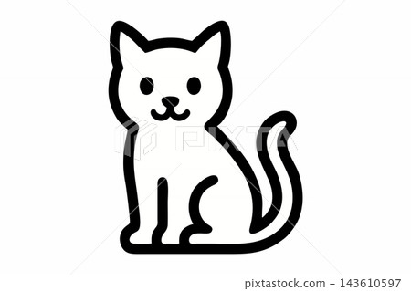 Cute Outline Cat Vector Line Art Design Cute Outline Cat Vector Line Art Design 143610597