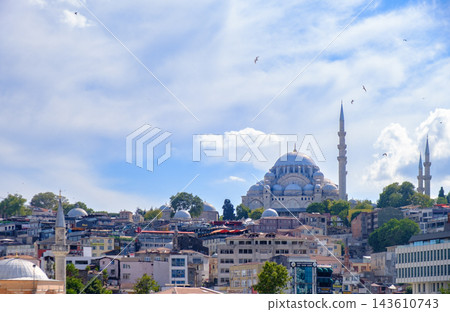 Suleymaniye Mosque and City Skyline Overlooking Istanbul Suleymaniye Mosque and City Skyline Overlooking Istanbul 143610743