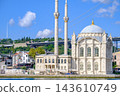 Side Profile of Ortakoy Mosque and the Bosphorus Bridge Approach 143610749