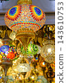 Colorful Hanging Turkish Mosaic Glass Lamps at Istanbul Market 143610753