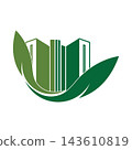 Eco green city logo vector icon flat design 143610819