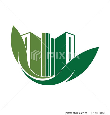 Eco green city logo vector icon flat design Eco green city logo vector icon flat design 143610819