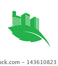 Eco green city logo vector icon flat design 143610823