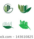 Eco green city logo vector icon flat design 143610825