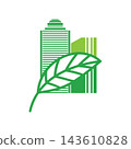 Eco green city logo vector icon flat design 143610828