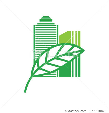 Eco green city logo vector icon flat design Eco green city logo vector icon flat design 143610828