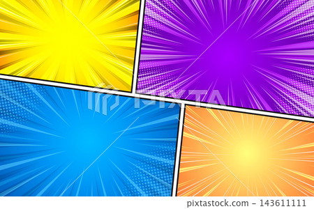 Colorful comic page background in pop art style Colorful comic page background in pop art style 143611111