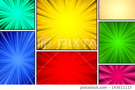 Colorful comic page background in pop art style Colorful comic page background in pop art style 143611115