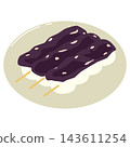 Illustration of three sweet bean paste dumplings 143611254