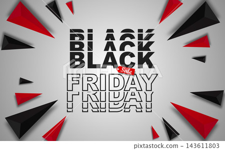 Black Friday sale banner template design. 143611803