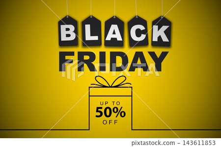Black Friday ribbon for discount banner. Black Friday ribbon for discount banner. 143611853