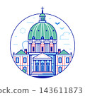 Frederik Church Copenhagen Landmark Line Icon 143611873