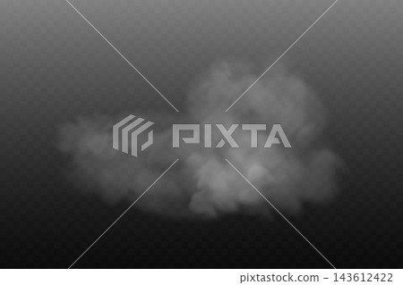 White smoke or fog cloud spreading across a dark transparent background creating a mysterious effect White smoke or fog cloud spreading across a dark transparent background creating a mysterious effect 143612422