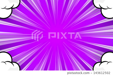 Comic page with rays and halftone effects on a pop art style radial background. Comic page with rays and halftone effects on a pop art style radial background. 143612502