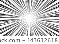 Radial lines in comics. Comic background with lines of motion and speed.  143612618