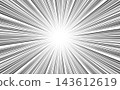 Radial lines in comics. Comic background with lines of motion and speed.  143612619