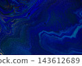 Abstract Original Handdrawn Blue Artwork Liquid Inks Illustration 143612689