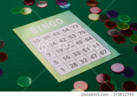 Colorful bingo cards for fun, gaming, and Christmas leisure. Bingo cards Colorful bingo cards for fun, gaming, and Christmas leisure. Bingo cards 143612744