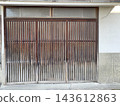 Wooden lattice doors of traditional old Japanese wooden houses 143612863