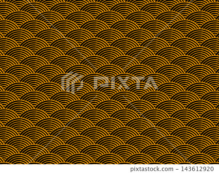 Orange and black wave pattern Orange and black wave pattern 143612920