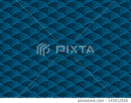 Light blue and black seigaiha (wave pattern) Light blue and black seigaiha (wave pattern) 143612926