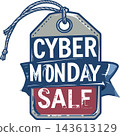 Cyber monday sale tag presenting seasonal shopping discount Cyber monday sale tag presenting seasonal shopping discount 143613129