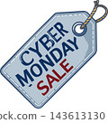 Cyber monday sale tag promoting online shopping discounts Cyber monday sale tag promoting online shopping discounts 143613130