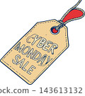 Cyber monday sale price tag illustration Cyber monday sale price tag illustration 143613132