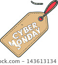 Price tag showing cyber monday sale promotion Price tag showing cyber monday sale promotion 143613134