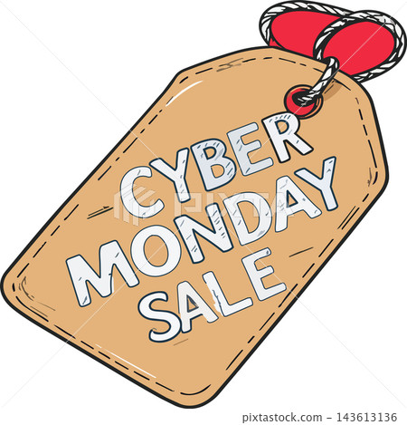 Cyber monday sale tag offering online discounts 143613136