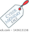 Cyber monday sale tag promoting online shopping discounts Cyber monday sale tag promoting online shopping discounts 143613138